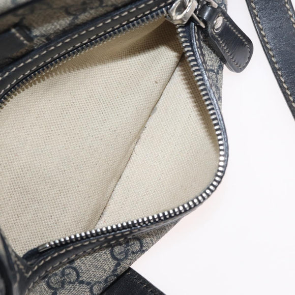 GUCCI GG Supreme Shoulder Bag PVC Navy Silver 201447 Auth 181305