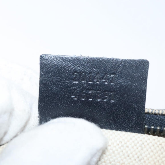 GUCCI GG Supreme Shoulder Bag PVC Navy Silver 201447 Auth 181305