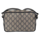 GUCCI GG Supreme Shoulder Bag PVC Navy Silver 201447 Auth 181305-2