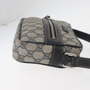 GUCCI GG Supreme Shoulder Bag PVC Navy Silver 201447 Auth 181305-3