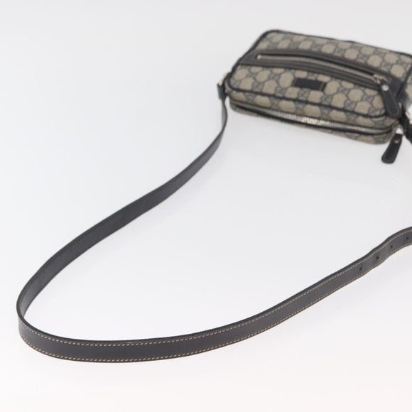 GUCCI GG Supreme Shoulder Bag PVC Navy Silver 201447 Auth 181305
