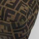 FENDI Zucca Canvas Shoulder Bag Black Brown Auth 181306A-9