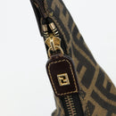 FENDI Zucca Canvas Shoulder Bag Black Brown Auth 181306A-10