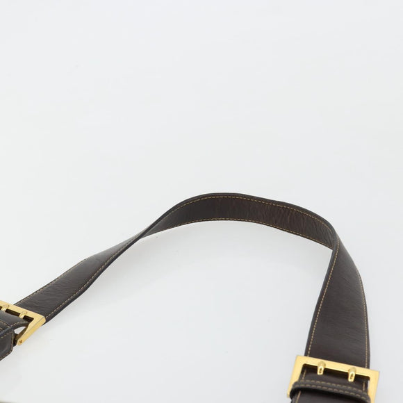 FENDI Zucca Canvas Shoulder Bag Black Brown Auth 181306A