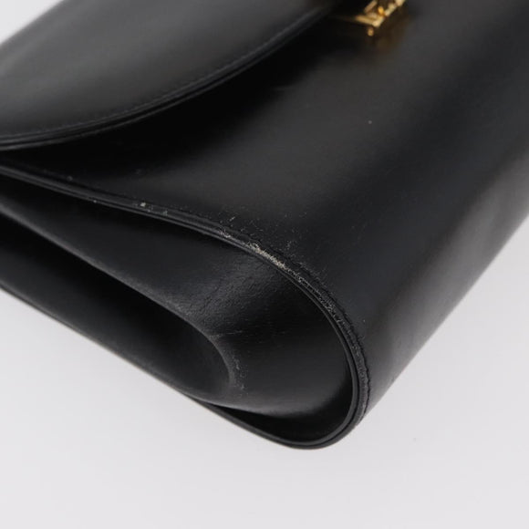 GUCCI Shoulder Bag Leather Black Gold 004 056 0219 Auth 181308