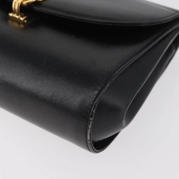 GUCCI Shoulder Bag Leather Black Gold 004 056 0219 Auth 181308