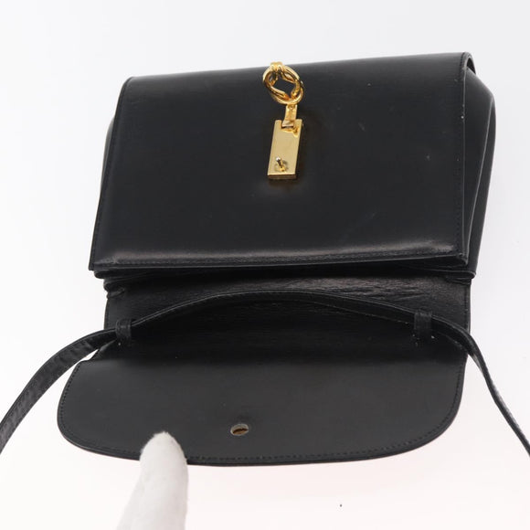 GUCCI Shoulder Bag Leather Black Gold 004 056 0219 Auth 181308