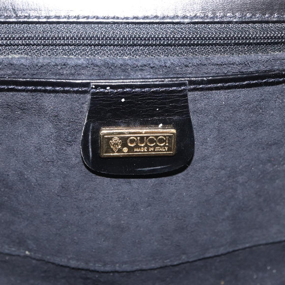 GUCCI Shoulder Bag Leather Black Gold 004 056 0219 Auth 181308