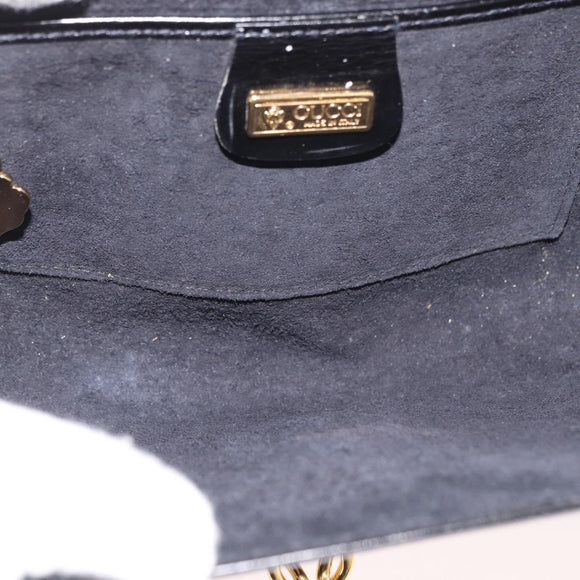 GUCCI Shoulder Bag Leather Black Gold 004 056 0219 Auth 181308