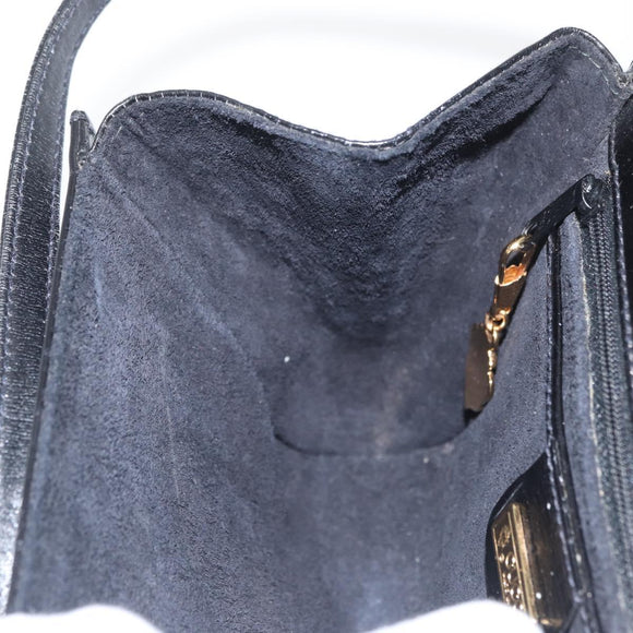 GUCCI Shoulder Bag Leather Black Gold 004 056 0219 Auth 181308