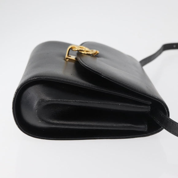 GUCCI Shoulder Bag Leather Black Gold 004 056 0219 Auth 181308