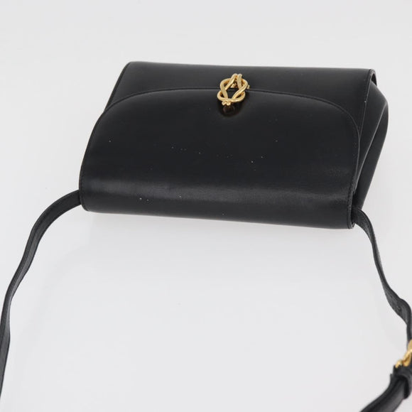 GUCCI Shoulder Bag Leather Black Gold 004 056 0219 Auth 181308