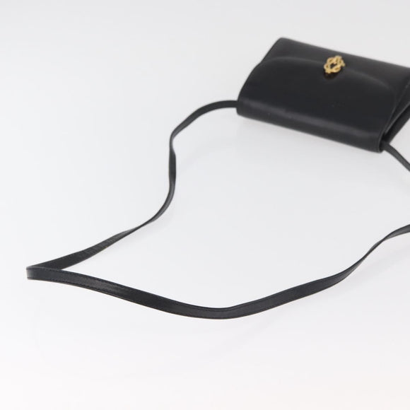 GUCCI Shoulder Bag Leather Black Gold 004 056 0219 Auth 181308