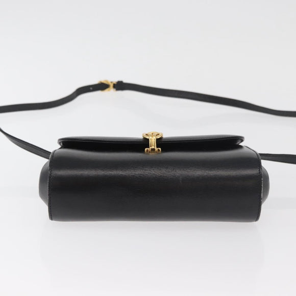 GUCCI Shoulder Bag Leather Black Gold 004 056 0219 Auth 181308