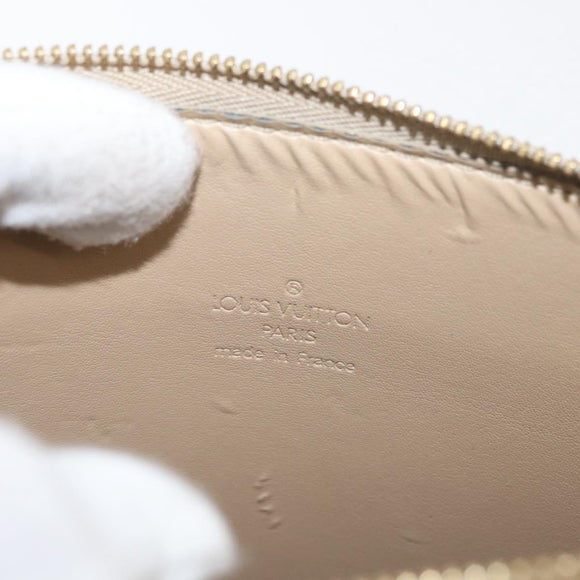 LOUIS VUITTON Monogram Vernis Motto Accessory Pouch Beige M91136 LV Auth 181309