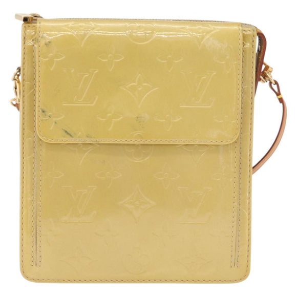 LOUIS VUITTON Monogram Vernis Motto Accessory Pouch Beige M91136 LV Auth 181309