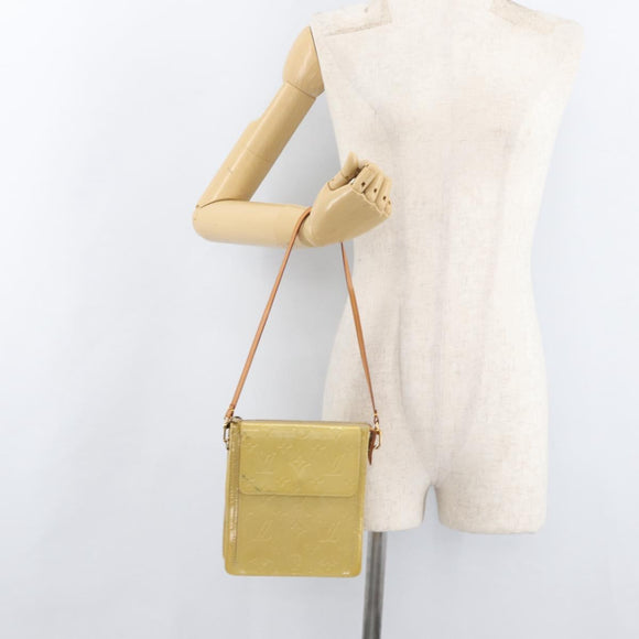LOUIS VUITTON Monogram Vernis Motto Accessory Pouch Beige M91136 LV Auth 181309