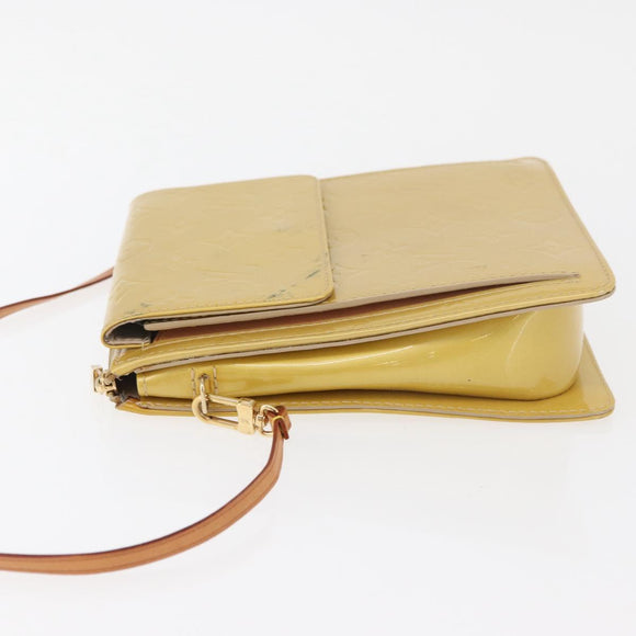 LOUIS VUITTON Monogram Vernis Motto Accessory Pouch Beige M91136 LV Auth 181309