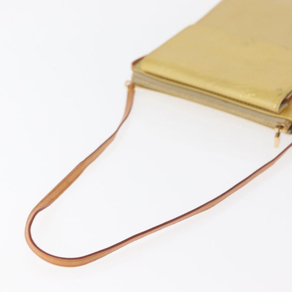 LOUIS VUITTON Monogram Vernis Motto Accessory Pouch Beige M91136 LV Auth 181309