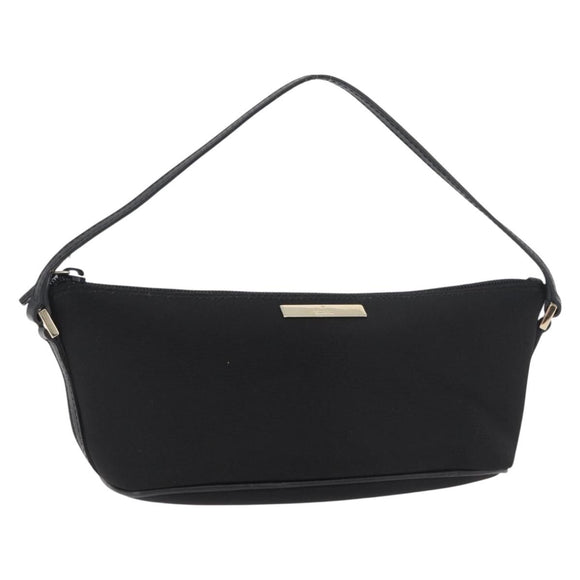 GUCCI Accessoire Pouch Nylon Zwart Goud 0391103 Auth 181313A