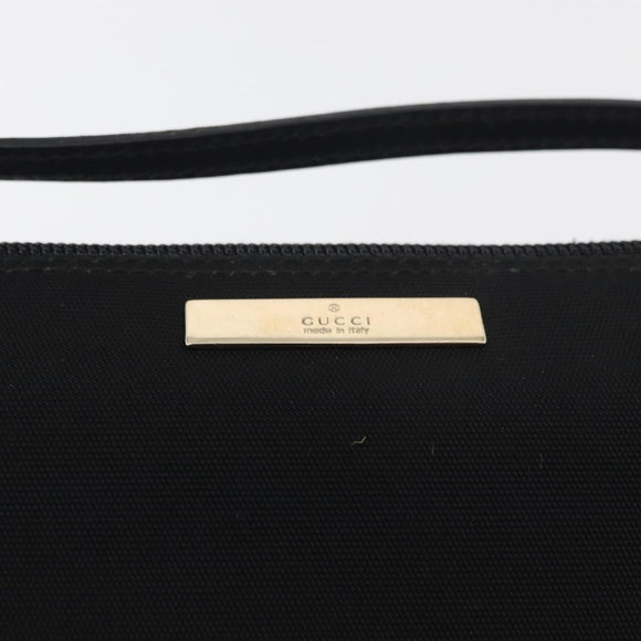GUCCI Accessoire Pouch Nylon Zwart Goud 0391103 Auth 181313A