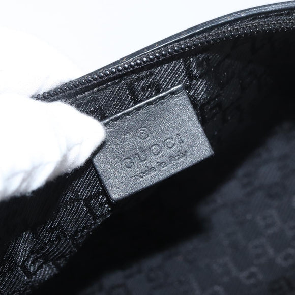 GUCCI Accessoire Pouch Nylon Zwart Goud 0391103 Auth 181313A