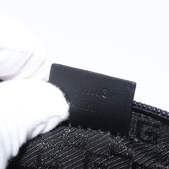 GUCCI Accessoire Pouch Nylon Zwart Goud 0391103 Auth 181313A