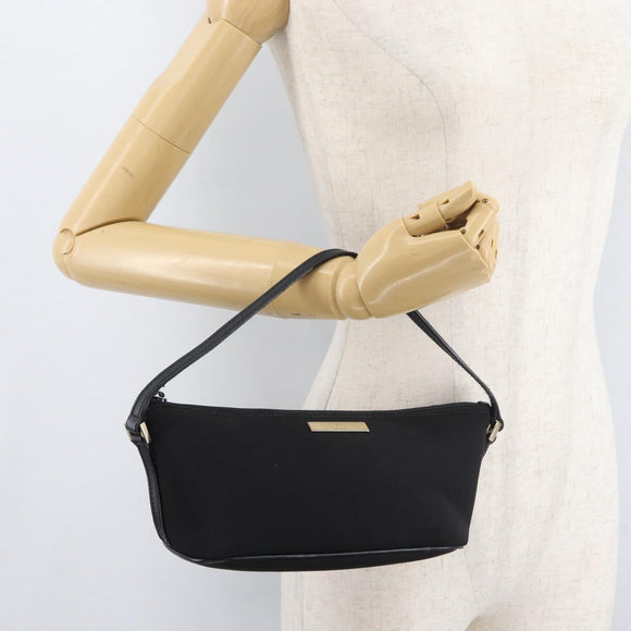 GUCCI Accessoire Pouch Nylon Zwart Goud 0391103 Auth 181313A