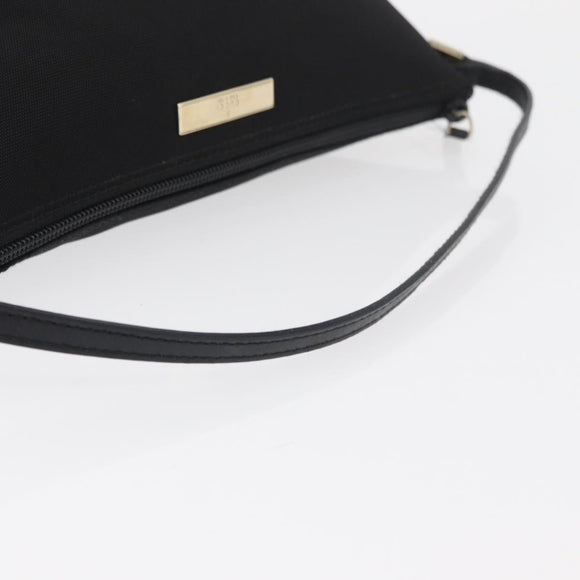 GUCCI Accessoire Pouch Nylon Zwart Goud 0391103 Auth 181313A