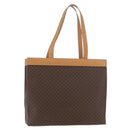 CELINE Macadam Canvas Tote Bag PVC Leather Brown Gold Auth 181314-1