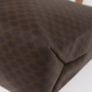 CELINE Macadam Canvas Tote Bag PVC Leather Brown Gold Auth 181314-11