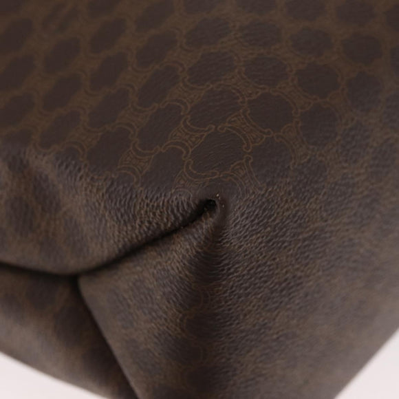 CELINE Macadam Canvas Tote Bag PVC Leather Brown Gold Auth 181314