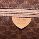 CELINE Macadam Canvas Tote Bag PVC Leather Brown Gold Auth 181314-15