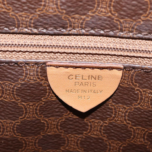 CELINE Macadam Canvas Tote Bag PVC Leather Brown Gold Auth 181314