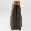 CELINE Macadam Canvas Tote Bag PVC Leather Brown Gold Auth 181314-5