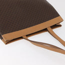 CELINE Macadam Canvas Tote Bag PVC Leather Brown Gold Auth 181314-6