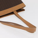 CELINE Macadam Canvas Tote Bag PVC Leather Brown Gold Auth 181314-7
