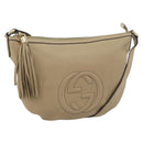GUCCI Soho Shoulder Bag Leather Beige Gold 308361 Auth 181315A-1