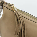 GUCCI Soho Shoulder Bag Leather Beige Gold 308361 Auth 181315A-14
