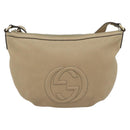 GUCCI Soho Shoulder Bag Leather Beige Gold 308361 Auth 181315A-2