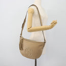 GUCCI Soho Shoulder Bag Leather Beige Gold 308361 Auth 181315A-22
