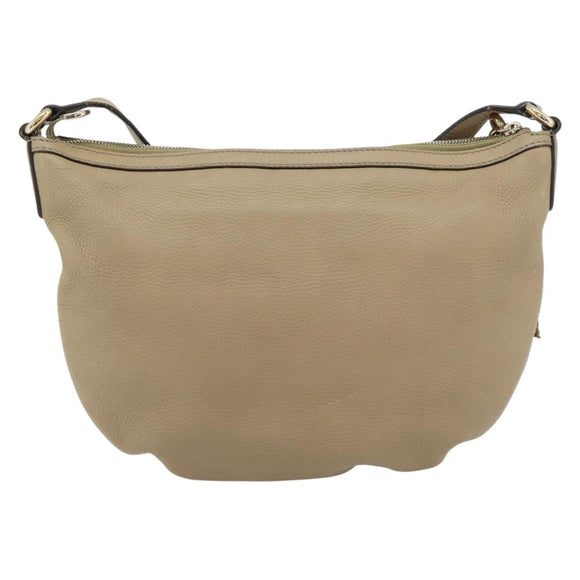 GUCCI Soho Shoulder Bag Leather Beige Gold 308361 Auth 181315A