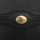 Christian Dior Ketten-Schultertasche Leder Schwarz Gold Auth 181317-17