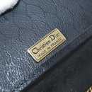 Christian Dior Ketten-Schultertasche Leder Schwarz Gold Auth 181317-10