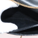 Christian Dior Ketten-Schultertasche Leder Schwarz Gold Auth 181317-12