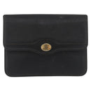 Christian Dior Ketten-Schultertasche Leder Schwarz Gold Auth 181317-13