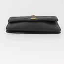 Christian Dior Ketten-Schultertasche Leder Schwarz Gold Auth 181317-5