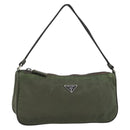 PRADA Accessory Pouch Nylon Green Gold Auth 181325A-1