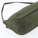 PRADA Accessory Pouch Nylon Green Gold Auth 181325A-15