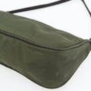 PRADA Accessory Pouch Nylon Green Gold Auth 181325A-16